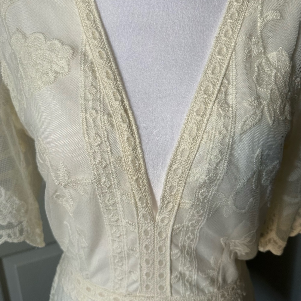 Socialite Lace Romper, cream, size L - Picture 2 of 9